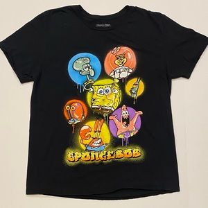 Mens Graphic tee Shirt Size L sponge Bob